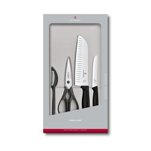 VICTORINOX Swiss Classic késkészlet, 4 részes, fekete